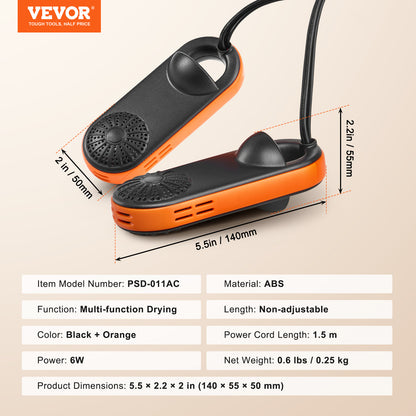 VEVOR Boot Dryer Shoe Dryer, Portable Footwear Dryers Machine