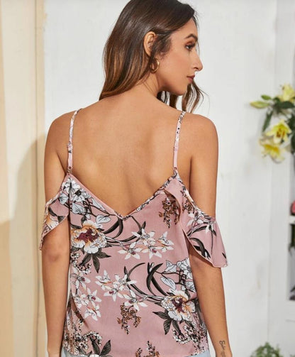 Strapless Halter Chiffon Tank Top