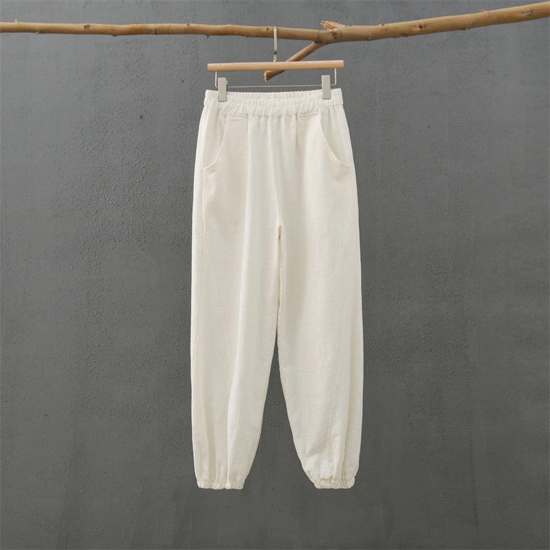 Cotton & Linen Slub Casual Trousers