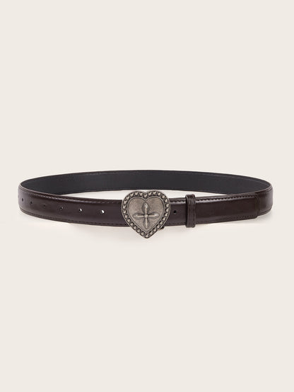 Metal Heart Snap Vintage Women's Belt