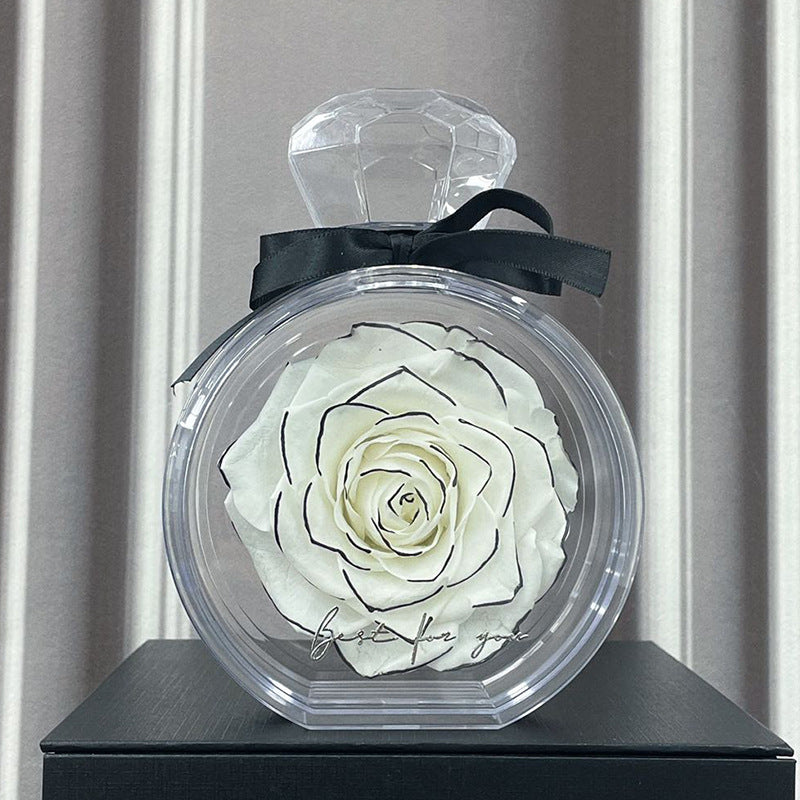 Natural Eternal Flower Ornaments Transparent Cover Dried Rose Gift Box Valentine's Day