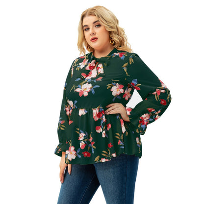 Floral Long-sleeved Blouse