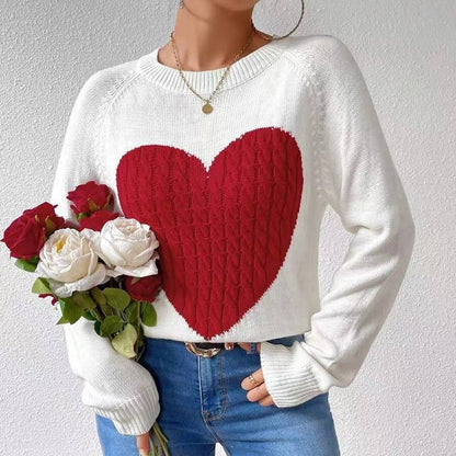 White Sweater with Red Heart