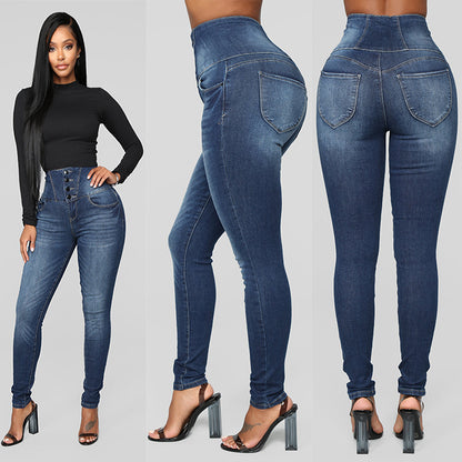 High Waist  Slim Jeans Women