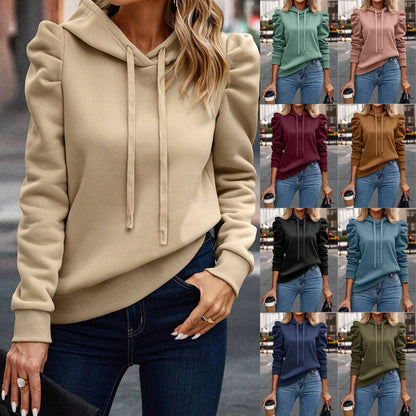 Solid Color Long Sleeved Casual Hoodie