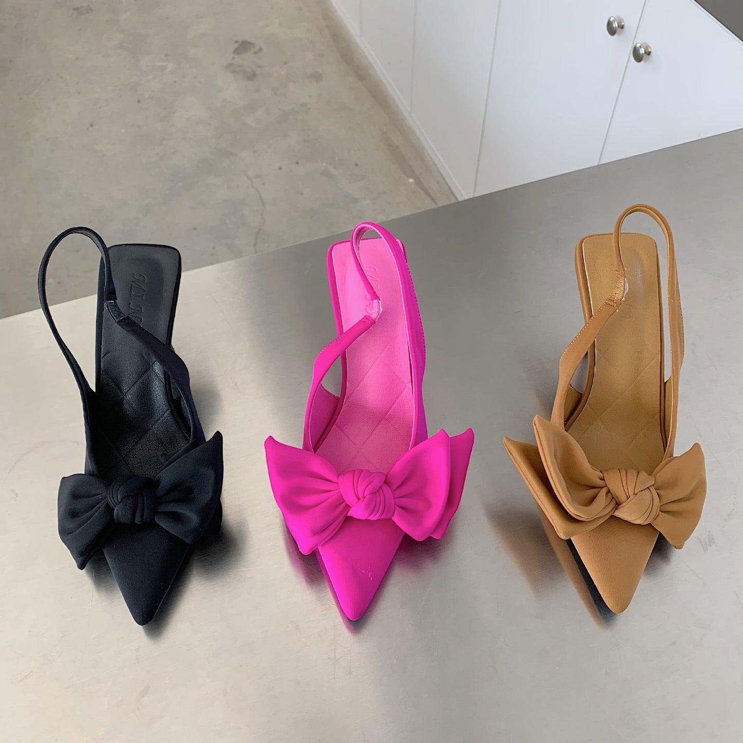 Pointed Toe Stiletto Bow High Heel Sandals