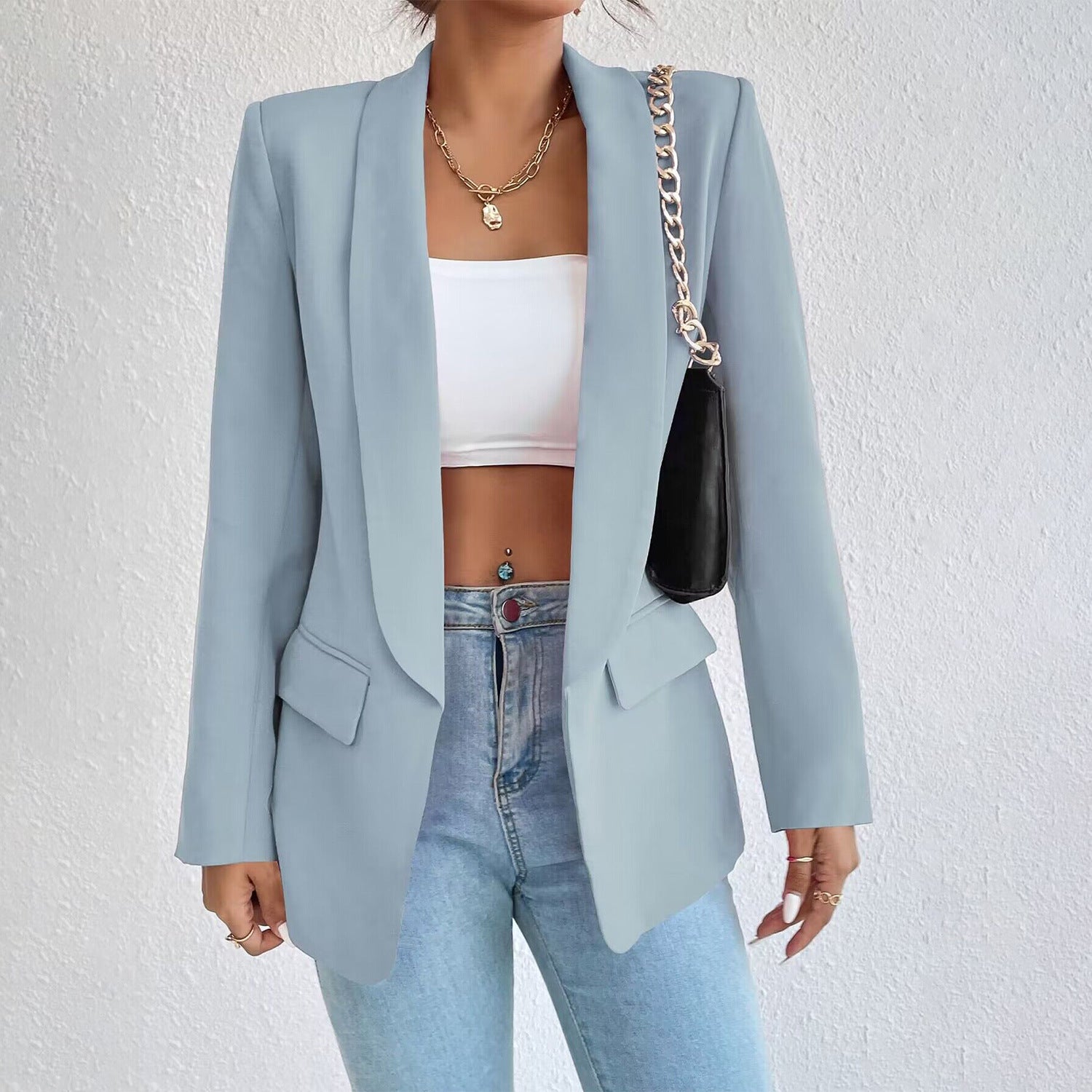 Women's Lapel Blazer Jacket - Magic Moon Store