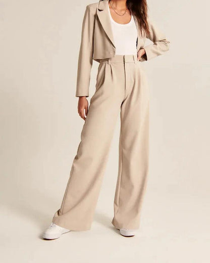 High Waist Straight Trousers