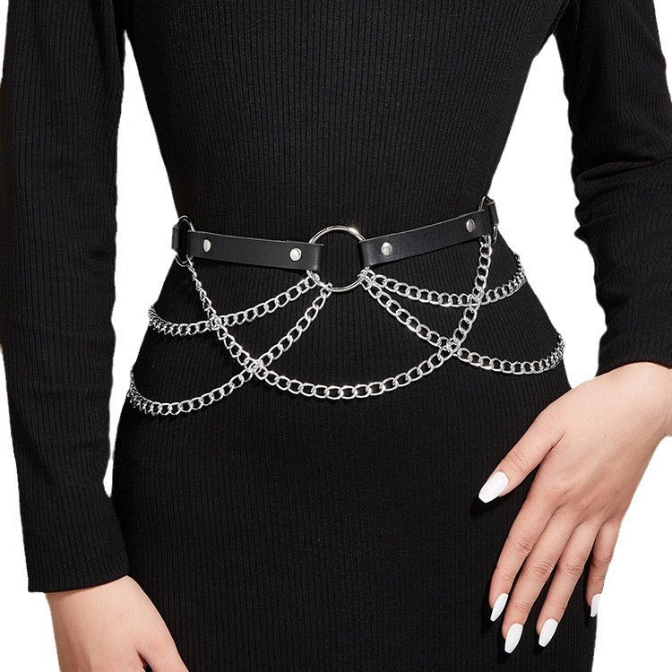 Women's Versatile Tassel Leather Waist Chain Belt