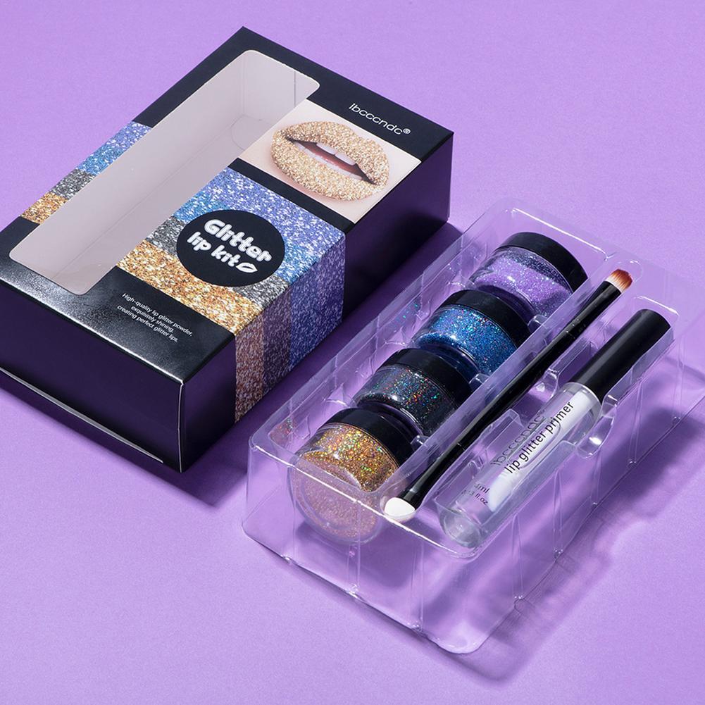 Glitter Lip Gloss Lipstick Shiny Make Up Set - Magic Moon Store