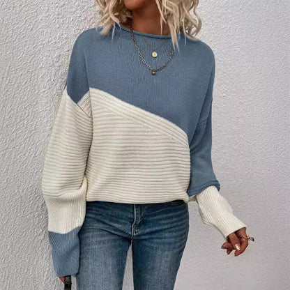 Contrast Color Knitting Sweater - Magic Moon Store