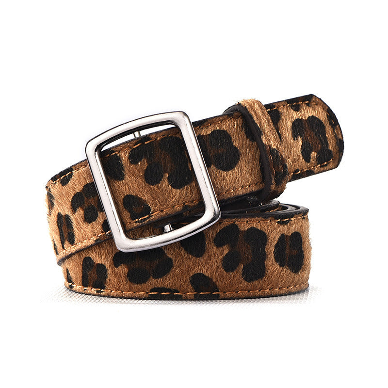 Leopard Print Belt Decorative Pin Buckle