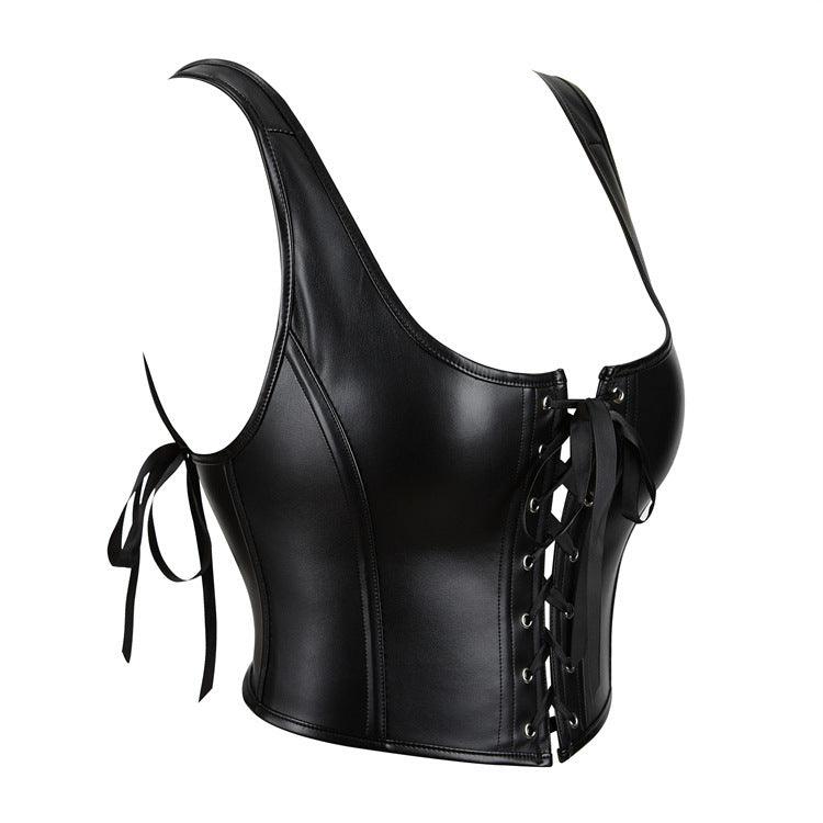 PU Leather Black Corset - Magic Moon Store