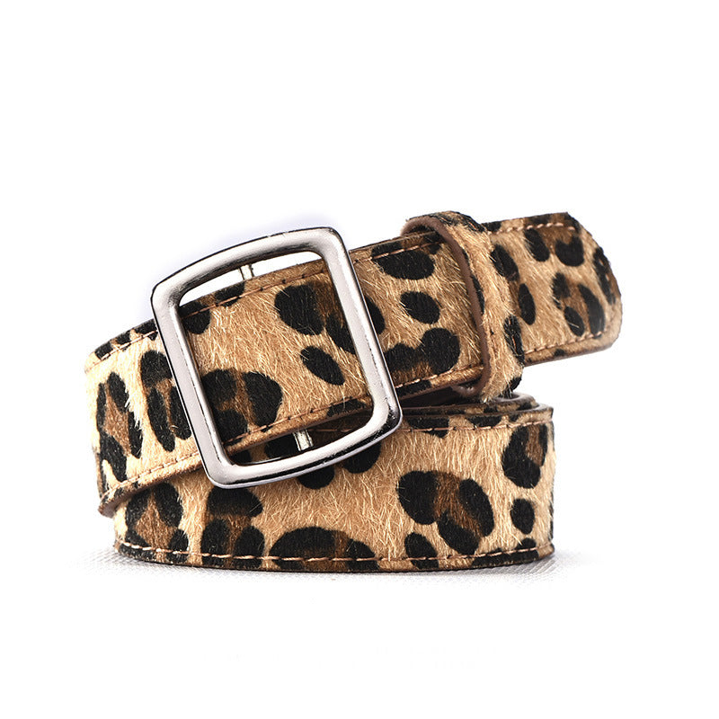 Leopard Print Belt Decorative Pin Buckle