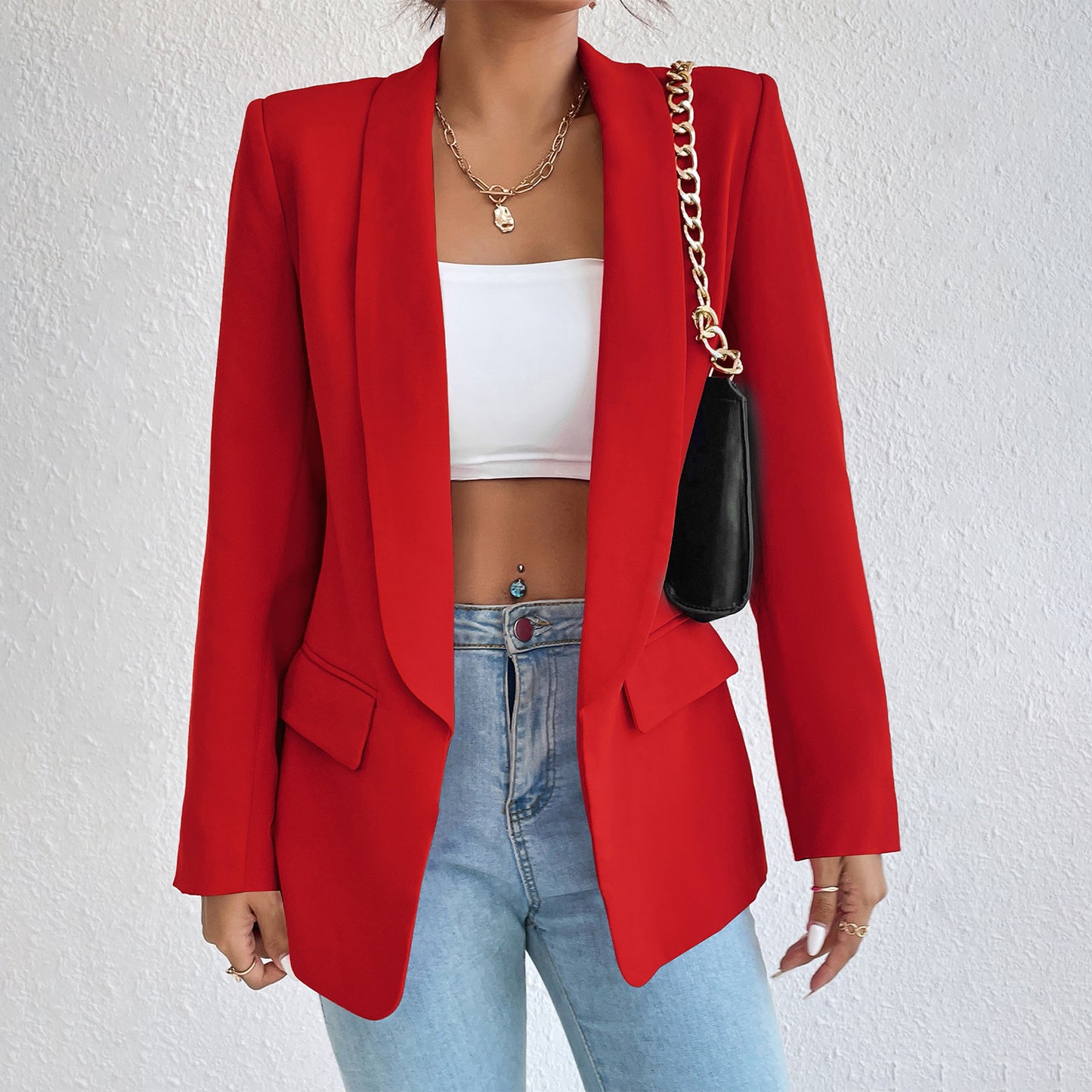 Women's Lapel Blazer Jacket - Magic Moon Store