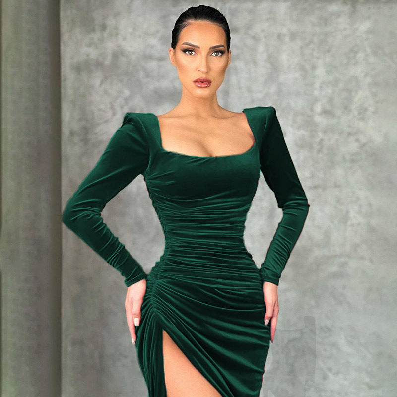 green velvet dress