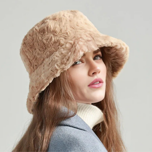 Lambswool Fisherman Hat Winter Warm Fashionable Solid Color Hats For Women