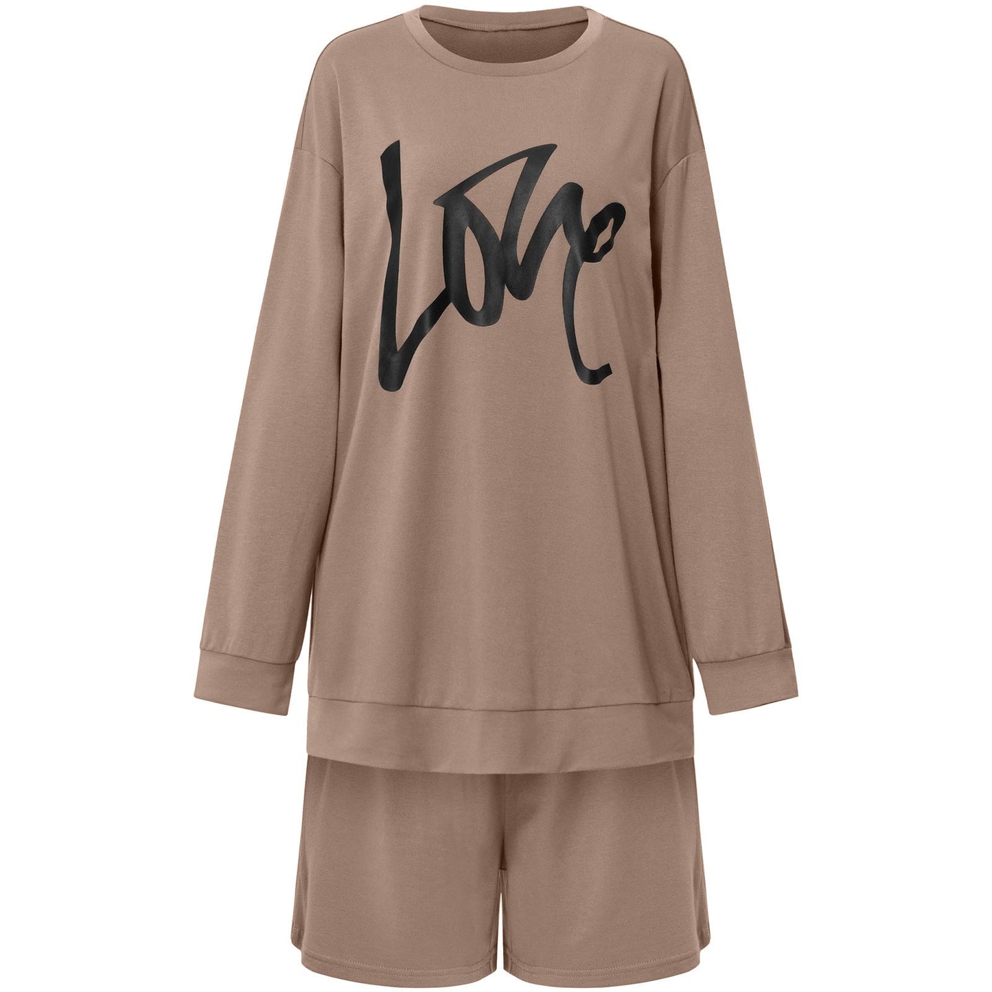 "Love" print Loose fit t-shirt and Shorts Set - Magic Moon Store