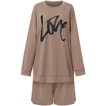 "Love" print Loose fit t-shirt and Shorts Set - Magic Moon Store