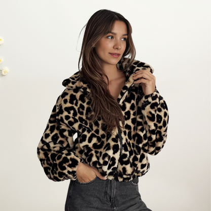 Loose Leopard Print Short Plush Coat - Magic Moon Store