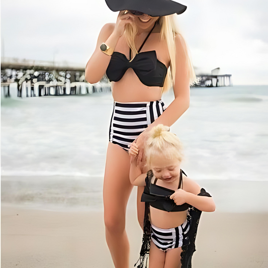 Striped Parent-Child Bikini