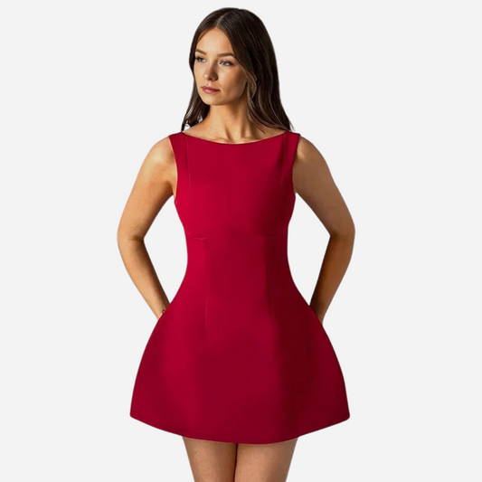 Slim-fitting Backless Sleeveless Short Dress