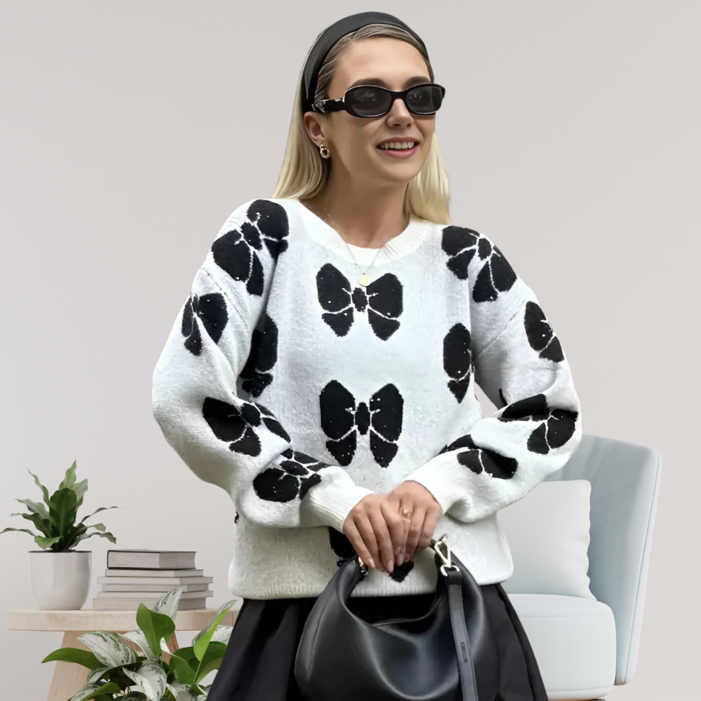 Printed Butterfly Loose Knitwear Sweater - Magic Moon Store